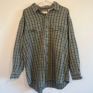 L.L. Bean Men’s Green Plaid‎ Shirt Size XL